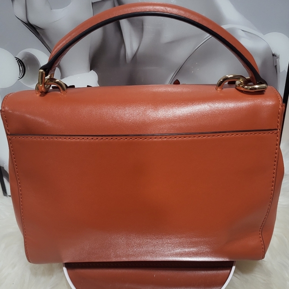 NWOT Michael Kors Flowers Ava Small Leather Top Handle Satchel orange floral bag - Picture 5 of 8